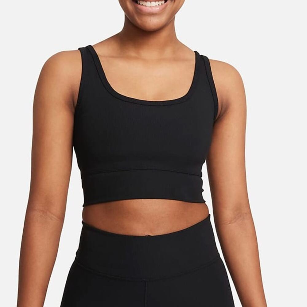 Nike Luxe Women's Cropped Ribbed Training Tank Top Black Size Small